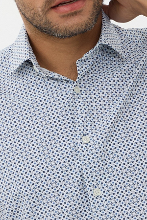 Chemise à manches courtes en maille extensible pour homme