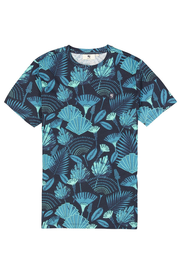 Navy T-Shirt with Jungle Print