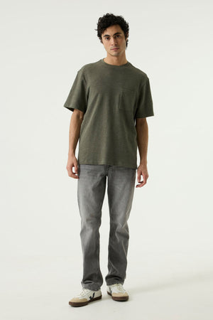 Garcia Relaxed Fit Olive Green T-Shirt with Chest Pocket