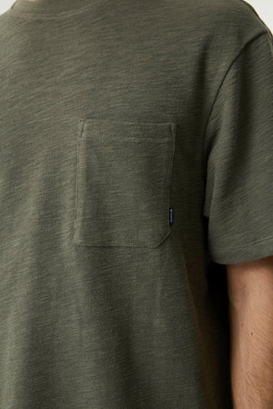 Garcia Relaxed Fit Olive Green T-Shirt with Chest Pocket