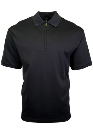 Polo zippé en coton Pima