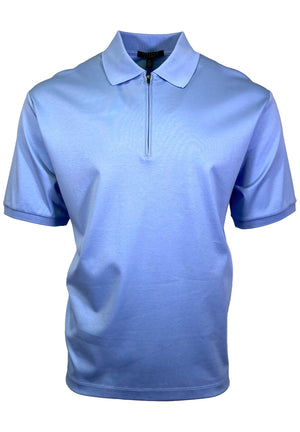 Polo zippé en coton Pima