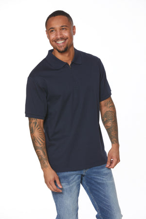Polo zippé en coton Pima