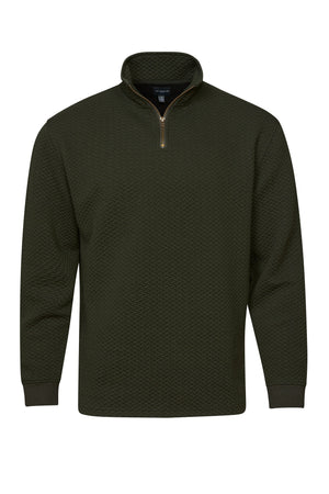 Pull texturé à col montant et demi-zip fabriqué à partir de matériaux recyclés