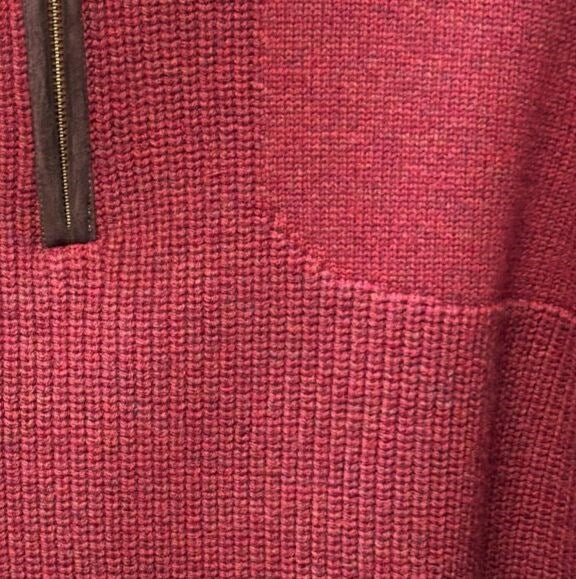Viyella 1/4 Zip Woodsman Sweater with Leather Trim