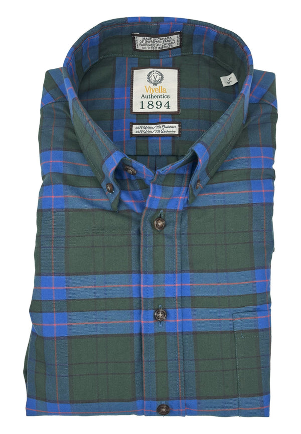 Viyella 1894 Viyella Classic Collection Green With Blue Plaid