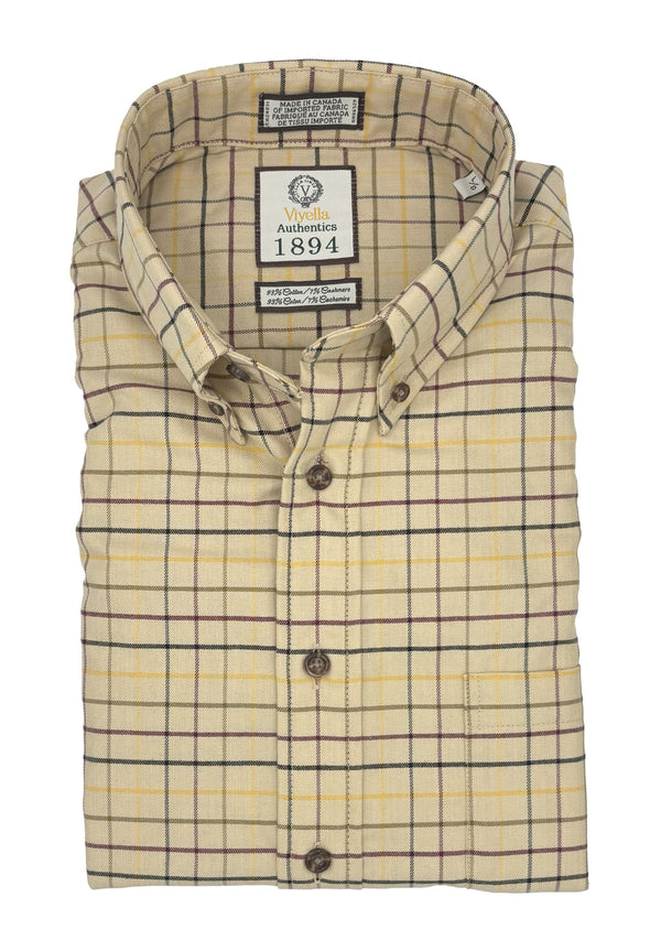 Viyella 1894 Viyella Classic Collection Light Brown Multi Plaid Sirt