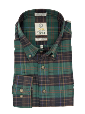 Viyella 1894 Made in Canada Teal Green Plaid Shirt