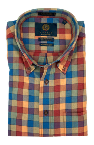Viyella Multi Block Check Made in Canada Shirt