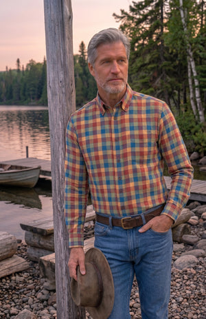 Viyella Multi Block Check Made in Canada Shirt