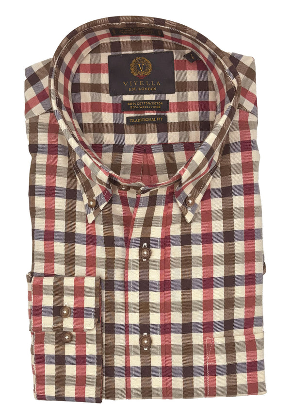 Viyella Dark Cream Multi Made in Canada Check