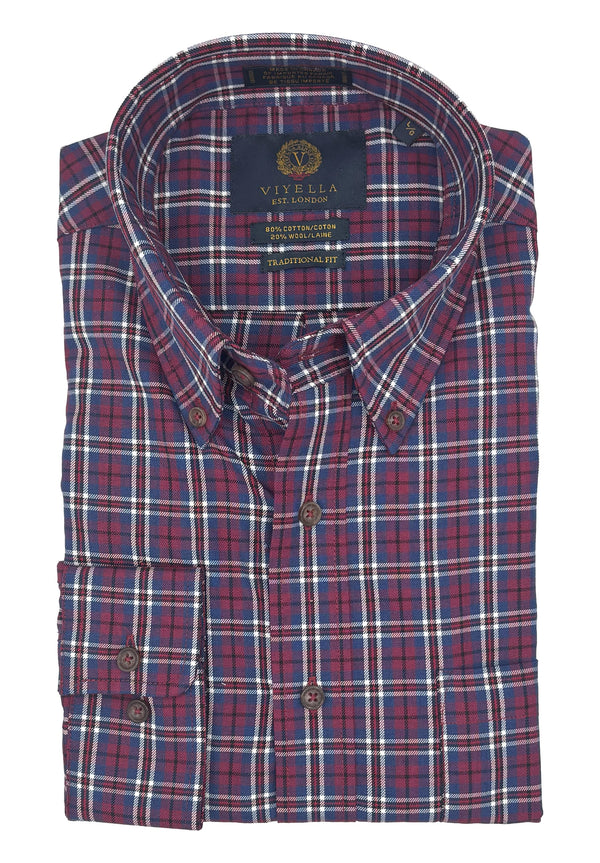 Viyella Wine Made in Canada Check Shirt