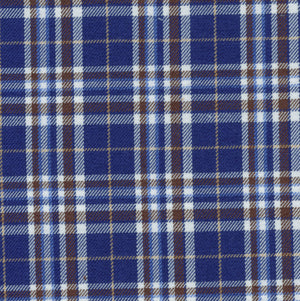 Viyella Chambray Blue and Brown Plaid Made in Canada Shirt