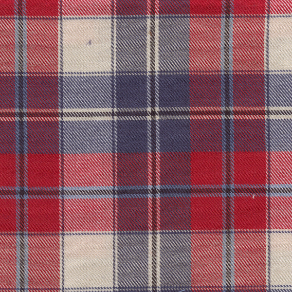 Chemise Viyella à carreaux rouges, crème et bleus, fabriquée au Canada