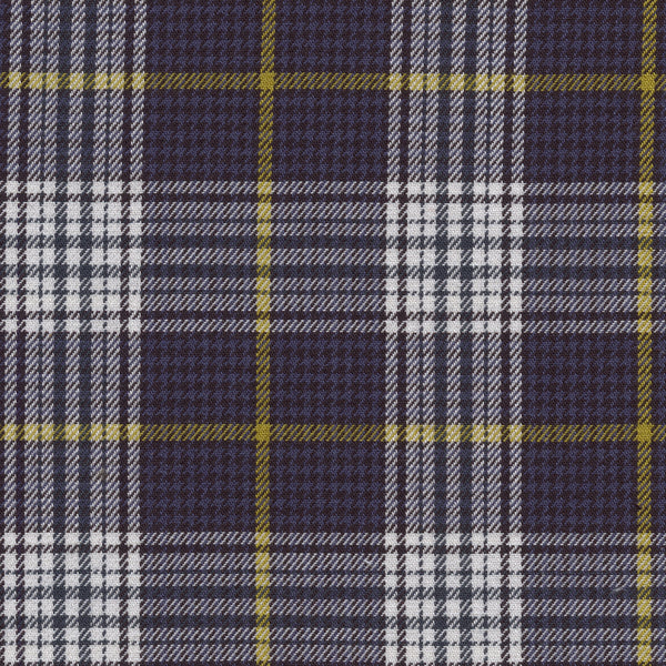 Chemise à carreaux Viyella bleu crépuscule et jaune fabriquée au Canada