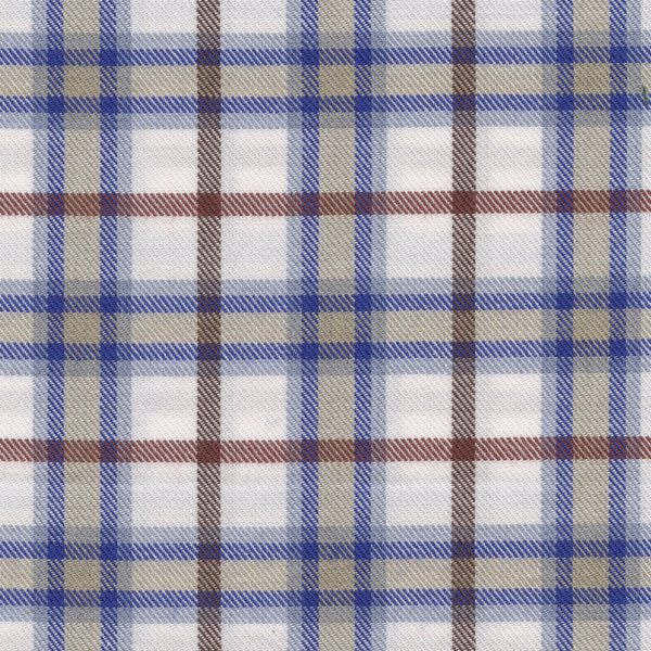 Chemise à carreaux Viyella Chambray bleue et marron, fabriquée au Canada