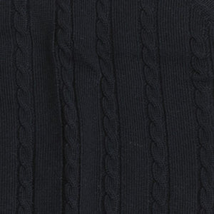 Viyella Cardigan sans manches en laine mérinos Baruffa avec câble sur le devant