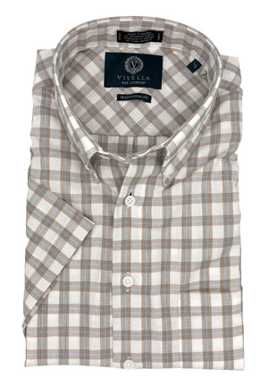 Viyella Cotton SS BD Made In Canada Check