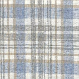 Chemise Viyella en lin mélangé à carreaux bleus fabriquée au Canada
