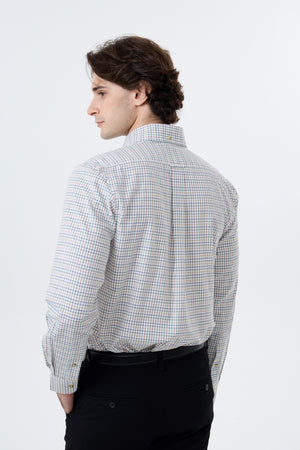 Viyella Summer Weight Cotton Wool Blend Multi Tattersall