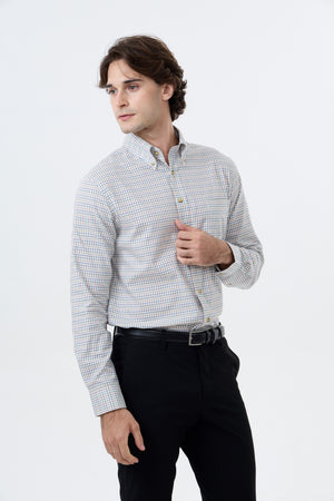Viyella Summer Weight Cotton Wool Blend Multi Tattersall