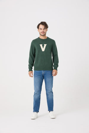 Viyella Varsity Crew Neck Cotton Sweater