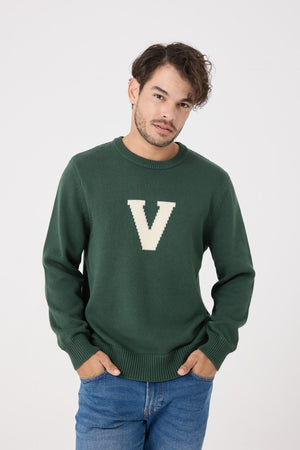 Viyella Varsity Crew Neck Cotton Sweater