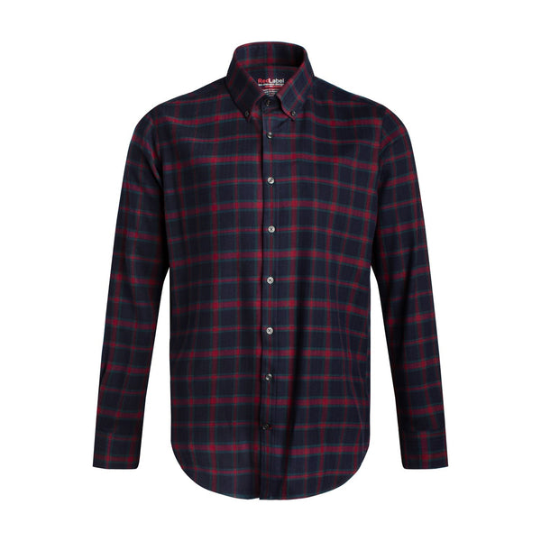 Leo Chevalier Voyage Navy with Red Check Performance Stretch Shirt