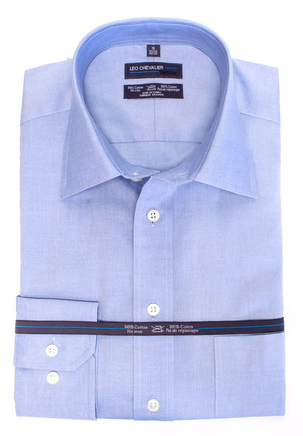 Leo Chevalier 100% Cotton Non-Iron Pinpoint Oxford Regular Fit Dress Shirt 32/33 inch sleeve length