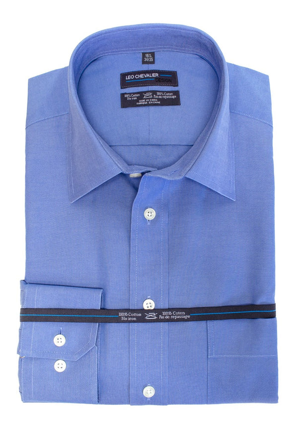 Leo Chevalier 100% Cotton Non-Iron Pinpoint Oxford Regular Fit Dress Shirt 32/33 inch sleeve length