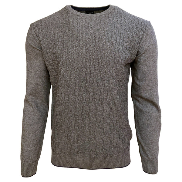Leo Chevalier Made in Italy Textured Merino Wool Blend Crewneck Sweater
