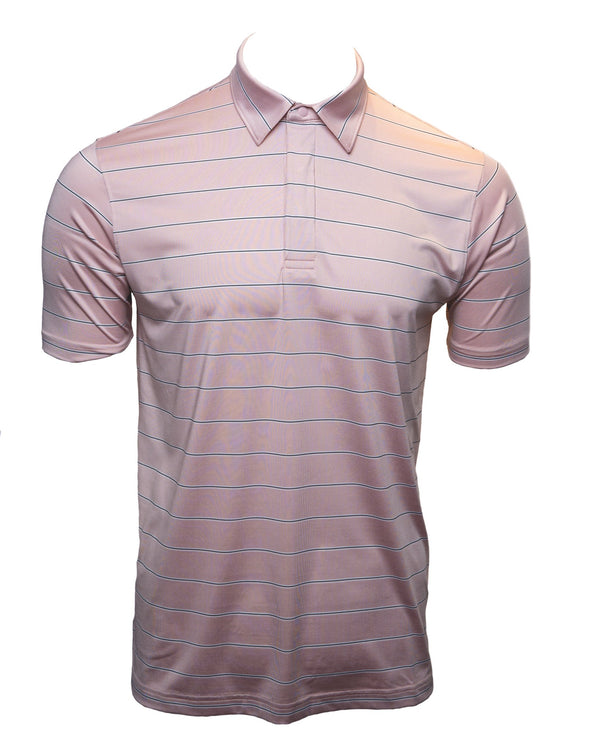 Leo Chevalier Pink with Strips tech polo