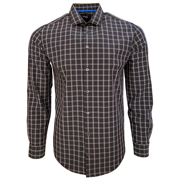 Leo Chevalier Red Label Small Grey Check Voyage Shirt