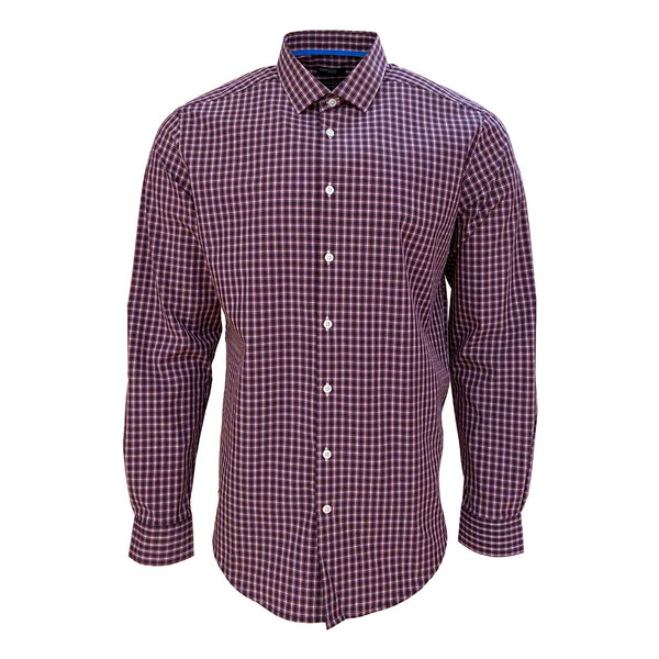 Leo Chevalier Red Label Small Purple Check Voyage Shirt