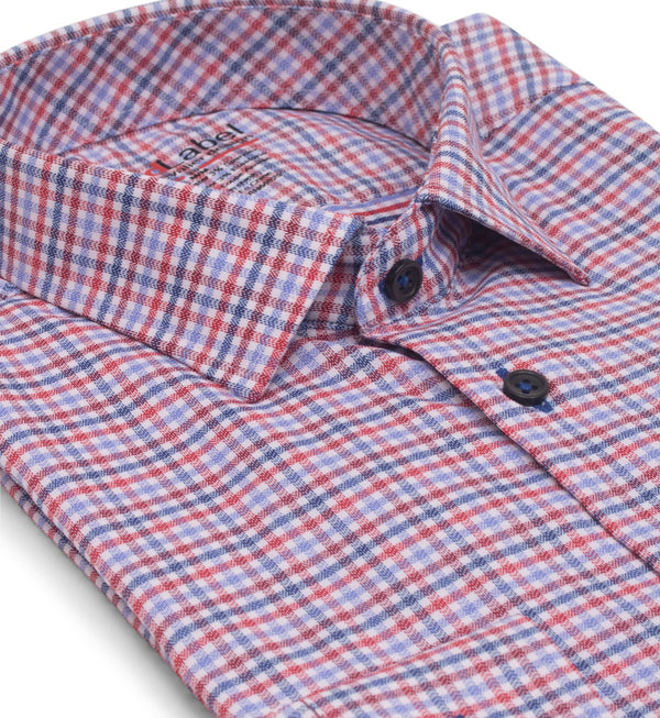 Leo Chevalier Red Label Small Red, blue and White Palid Spandex Voyage Performance Shirt