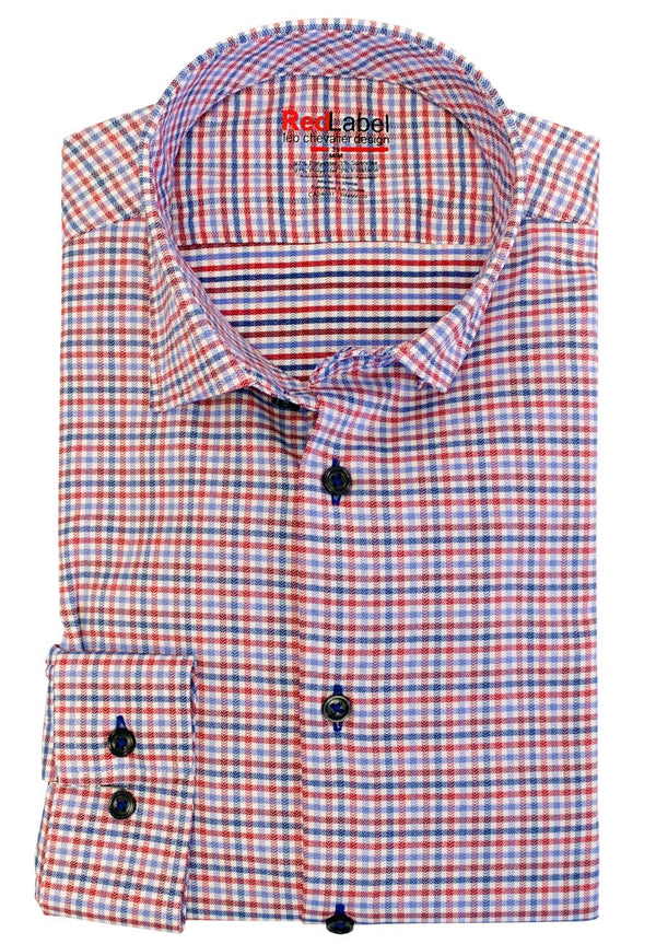Leo Chevalier Red Label Small Red, blue and White Palid Spandex Voyage Performance Shirt