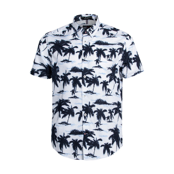 Sotto Sopra Short Sleeve Non Iron Palm Tree Print Sport Shirt