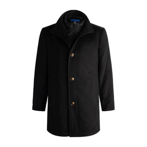 Viyella 6 Button Wool Cashmere Blend Coat with Zip out Wind Blocker