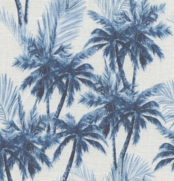 Viyella Blue Chemise à manches courtes à imprimé palmiers