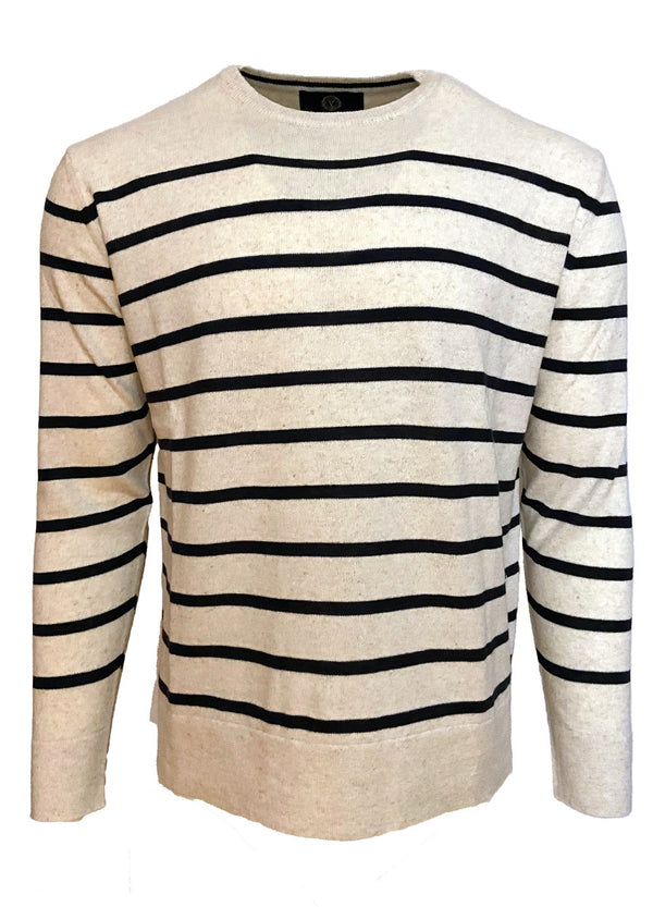 Viyella Light Weight Striped Crew Neck Sweater Made in Italy