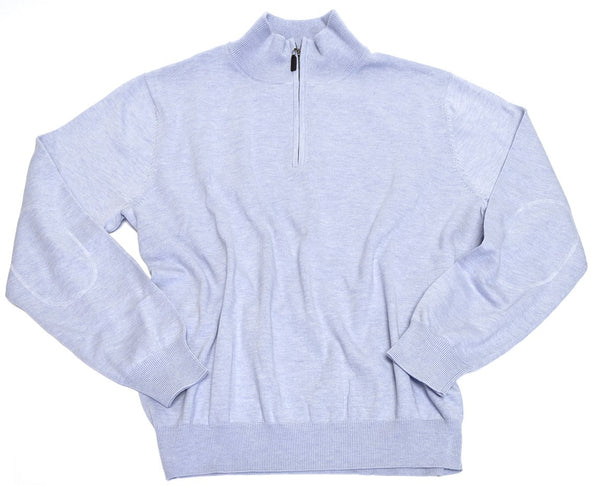Viyella Silk Blend Long Sleeve 1/4 zip Mock Neck Sweater