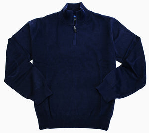 Viyella Silk Blend Long Sleeve 1/4 zip Mock Neck Sweater
