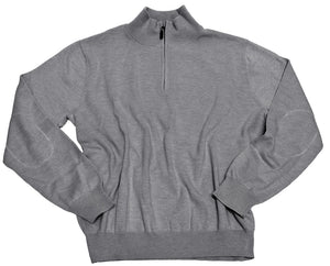 Viyella Silk Blend Long Sleeve 1/4 zip Mock Neck Sweater