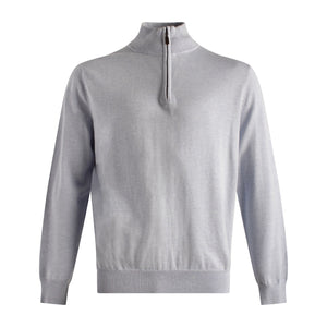 Viyella Silk Blend Long Sleeve 1/4 zip Mock Neck Sweater