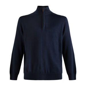 Viyella Silk Blend Long Sleeve 1/4 zip Mock Neck Sweater