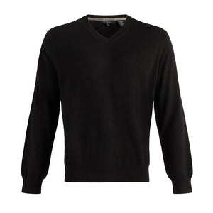 Pull à col en V et manches longues en mélange de soie Viyella 
