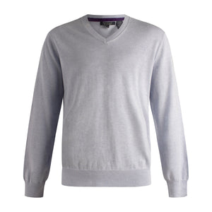 Pull à col en V et manches longues en mélange de soie Viyella 