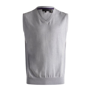 Pull à col en V sans manches en mélange de soie Viyella 