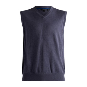 Pull à col en V sans manches en mélange de soie Viyella 