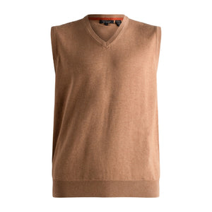 Pull à col en V sans manches en mélange de soie Viyella 